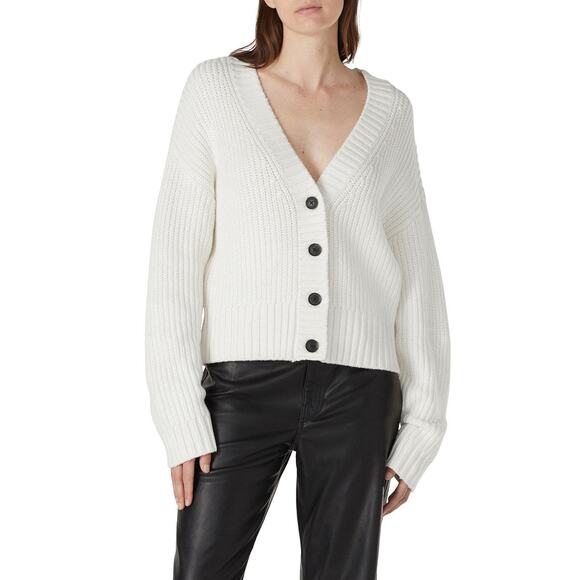 Marissa Webb Cream Wool Cashmere Knit Button Front Cardigan Sweater Size Medium - Picture 1 of 16